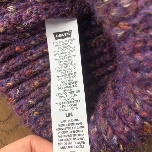 LEVI'S CHUNKY BEANIE Purple - Picture 3 of 3